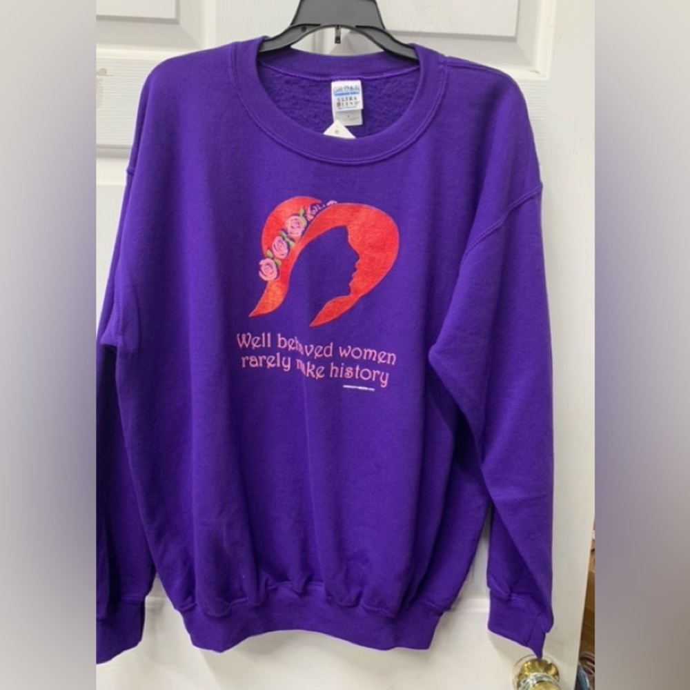 M to XL purple sweatshirt red hat well behaved woman rarely make history